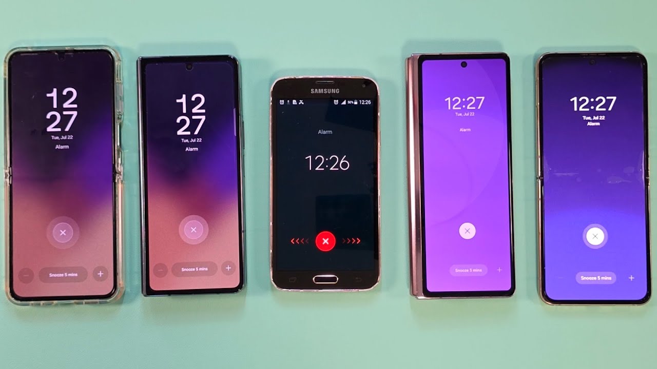 5 Alarm Clock At The Same Time and Power Off Samsung Galaxy Z Flip 4+5 & Fold2+4 & S5 mini