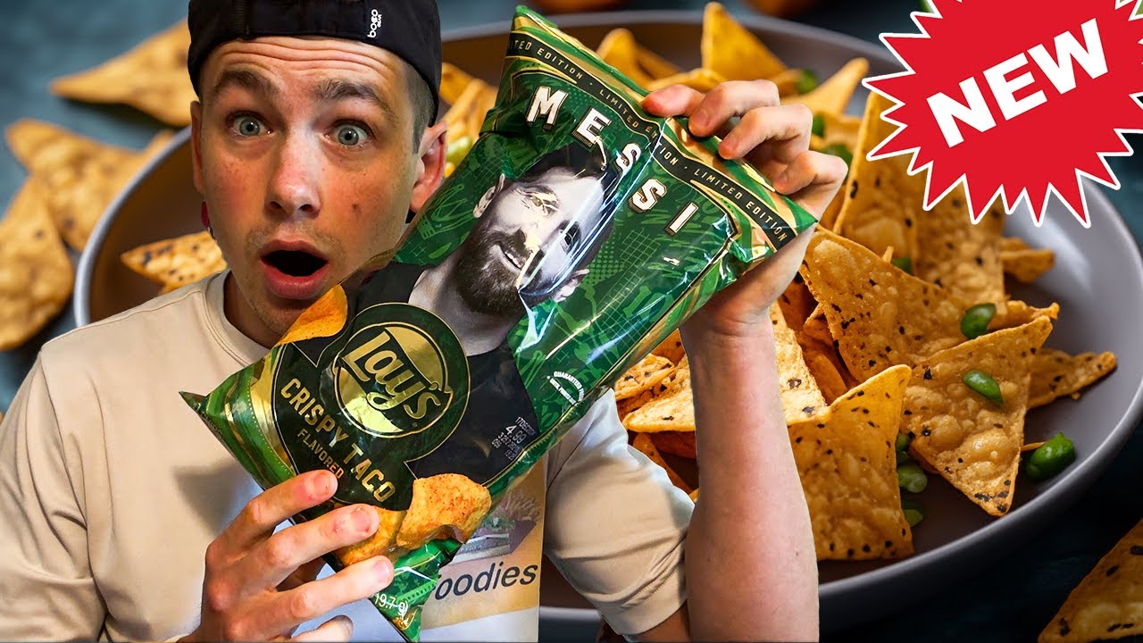 🌮🔥 NEW Lay’s Crispy Taco Chips Review! Is This the Ultimate Taco Snack? 🌮 + Collab with LIONEL MESSI