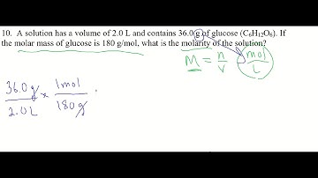 10. Calculating Molarity (M) of a Glucose Solution