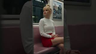 City Nights: Blonde Beauty Takes the Train Home #NightStyle #SubwayChic #StreetStyle