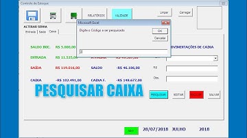 Pesquisar Lançamentos de Caixa com Códigos VBA - Controle de Estoque Excel - Aula 69
