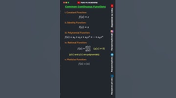 Enkele van de meest voorkomende continue functies #jeedailyconcepts #limitsandcontinuity