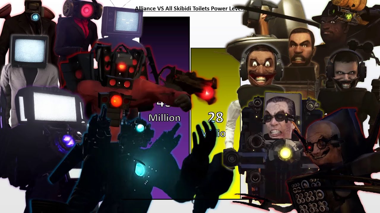 Cameraman + Speakerman + TV Man VS Skibidi Toilets POWER LEVELS 🔥