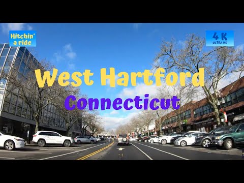 West Hartford Connecticut Drive thru  4K Travel Video