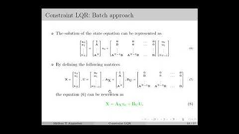 8: Constraint LQR