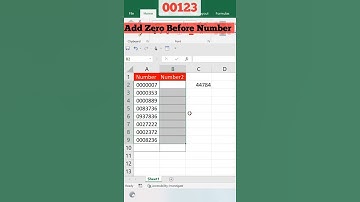 #shorts Add Zero Before Number in #msexcel #exceltricks