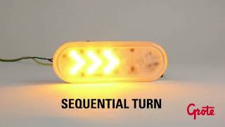 Grote 6" Oval LED Sequential Arrow Side-Turn Light Functions