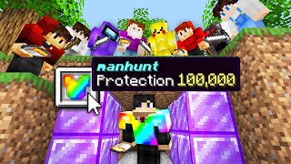Minecraft Manhunt but i secretly used Protection 100,000..