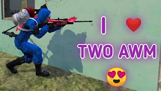 SOLO VS SQUAD || HOW TO USE TWO AWM 👀💙!!