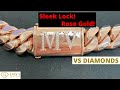 Huge Rose Gold Miami Cuban Link w/ VS diamond sleek lock -- Lirys Jewelry
