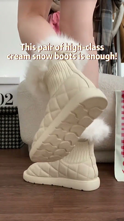 This pair of high-class cream snow boots is enough!