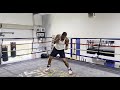 JARED ANDERSON SHADOW BOXING W/5LB DUMBBELLS AT J PRINCE BOXING GYM IN HOUSTON TX | TRAINING