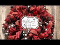 How to make a 10in Ruffle Black and Red Welcome home wreath