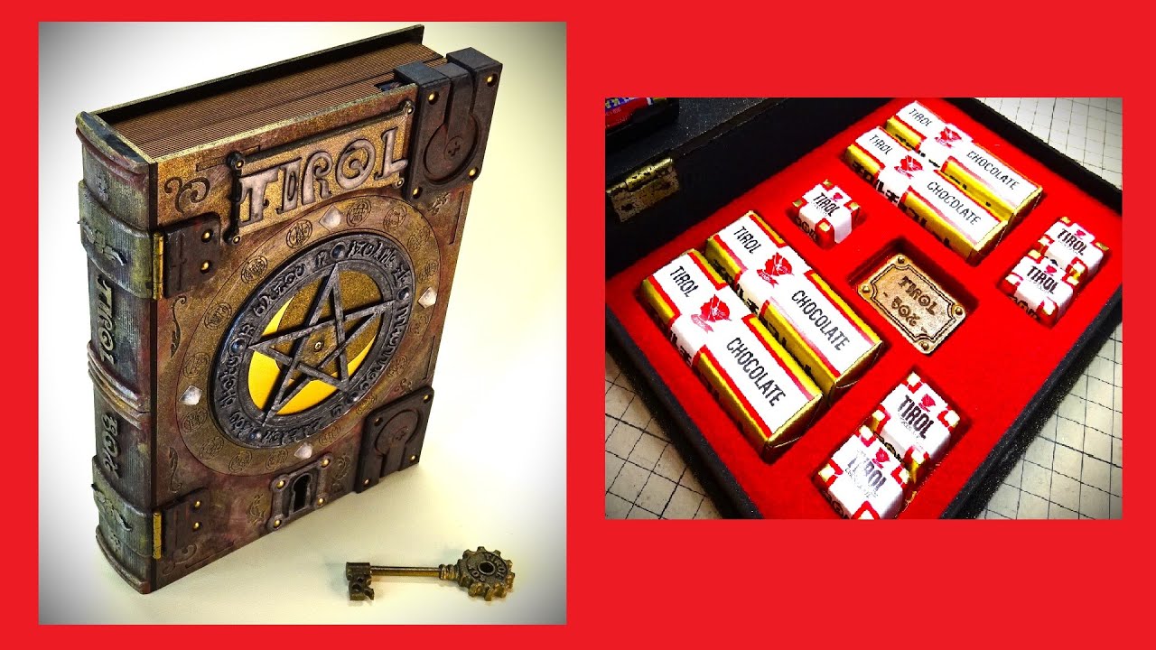 DIY】チロルチョコを隠せる魔導書を作ったった！ DIY grimoire - YouTube