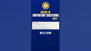 Maths 1B important questions | Success group of institutions