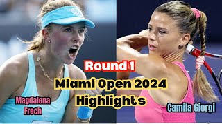 Camila Giorgi vs Magdalena Frech Round 1 Highlights | Miami 2024