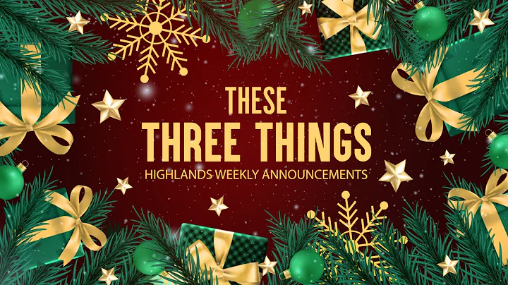 12.21.2025 Weekly Announcement's | Church of the Highlands, San Bruno