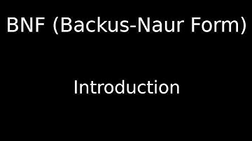Introduction to BNF (Backus-Naur Form) A-Level