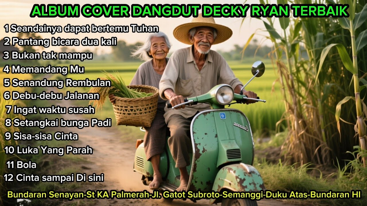 Album cover dangdut Decky Ryan,Pantang bicara dua kali, Luka yang parah, Memandangmu, view Jakarta