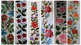 Simple and traditional hand embroidery and cross stitch design for bed sheet and dresses