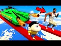 Shinchan and franklin tried the impossible tank challenge in gta 5