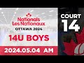 2024 volleyball canada nationals  ottawa 14u boys  day 2  am wave  court 14 20240504