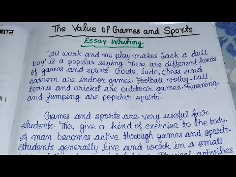 article writing on value of games and sports