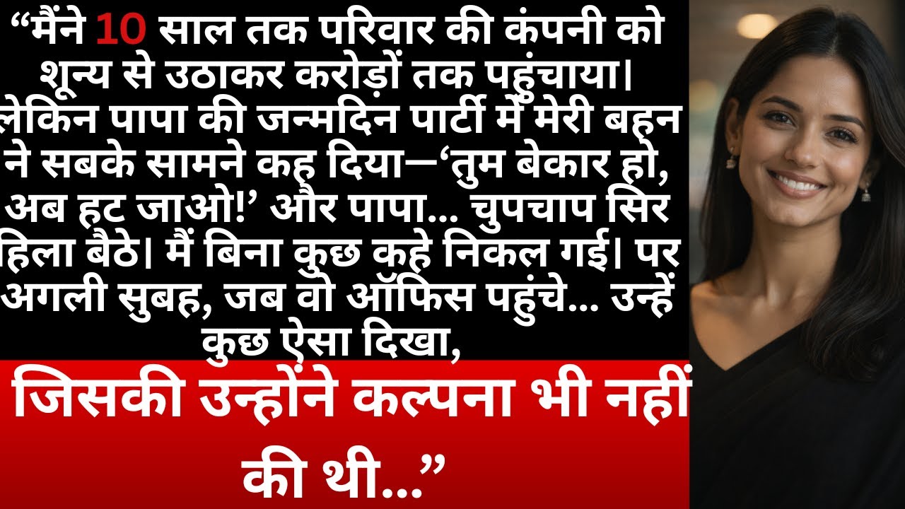 पापा की बर्थडे पार्टी में बहन ने कहा “तू बेकार है”—और अगली सुबह ऑफिस में सच खुल गया