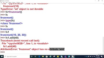 Chapter 02:17- Python Frozen Set Data Type | Frozenset() method in Python