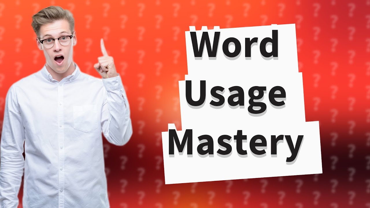 How Do You Use Word In A Sentence YouTube