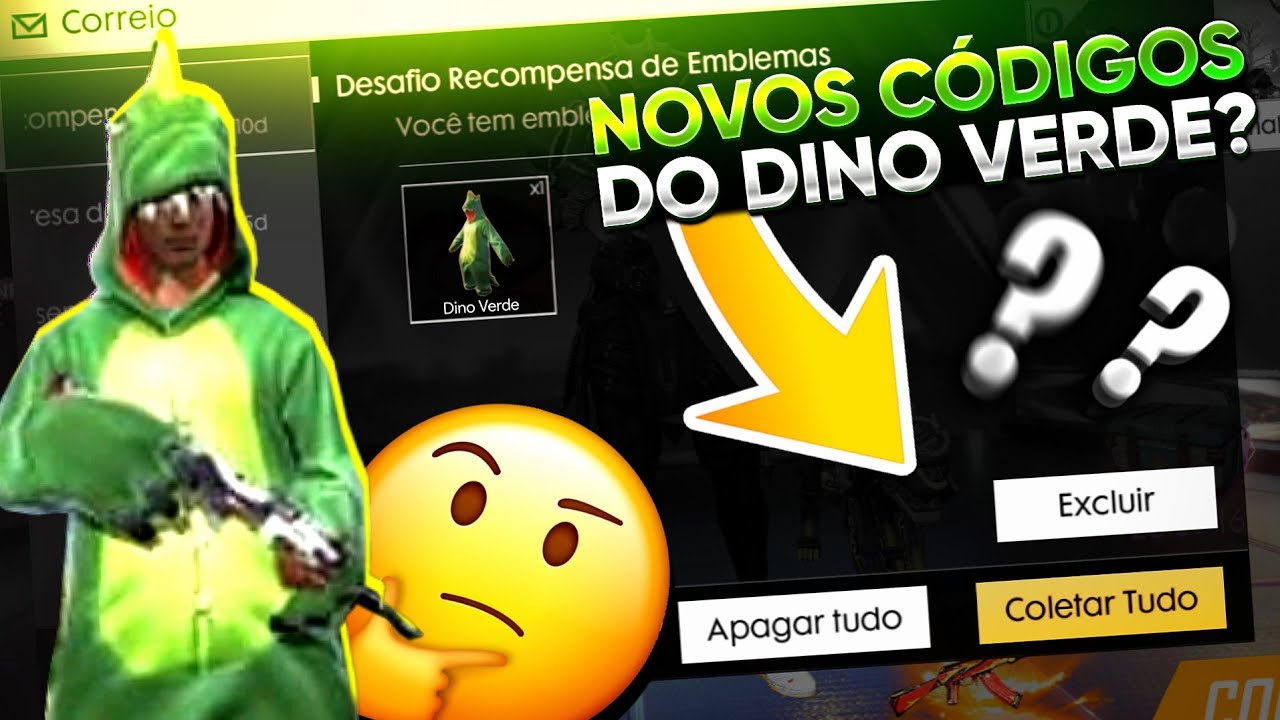 CORRE🔥CÓDIGOS COM DINO VERDE DE GRAÇA - SAIBA TUDO! FREE FIRE