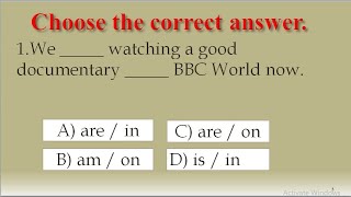 Present Continuous & Preposition:Test#27: English Grammar Practice: