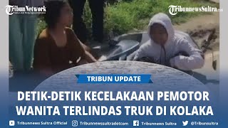 Detik-detik Kecelakaan Maut Pemotor Wanita Terlindas Truk di Kolaka Sultra, Motor Diduga Tergelincir