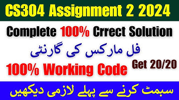 Cs304 Assignment 2 Fall 2024 || Cs304 Assignment 2 solution 2024 || cs304 assignment 2 2024