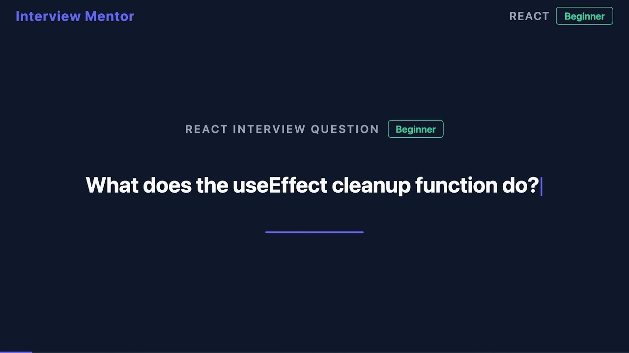 What Does the useEffect Cleanup Function Do? | React Interview - YouTube