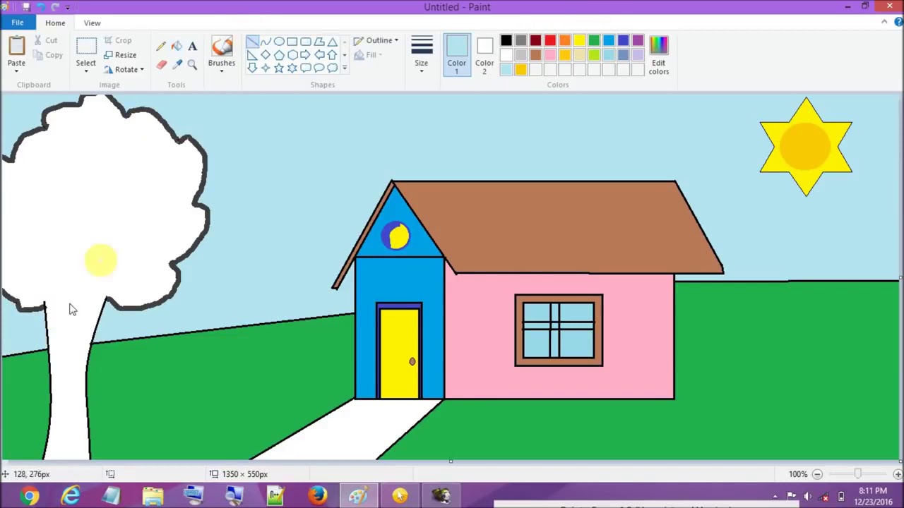 Drawing a Simple House using MS Paint - YouTube