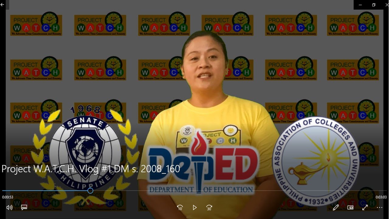 W.A.T.C.H. Vlog 1 Project W.A.T.C.H. was established. YouTube