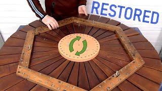 Don't throw it away! I restore that tropical wood tabletop from the garden table