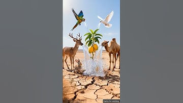 Zebra and his friends saved the mango plant by watering it 😭 #ai #tree #animals #save