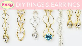 DIY Rings &amp; Earrings - New Design! Wire Wrapping Rings Tutorial (Spontaneously)