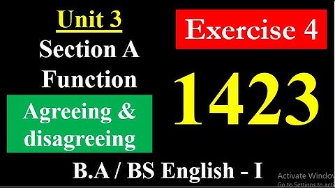 AIOU Lectures | B.A/BS English (1423) | Unit 3 | Section A: Function | Exercise 4