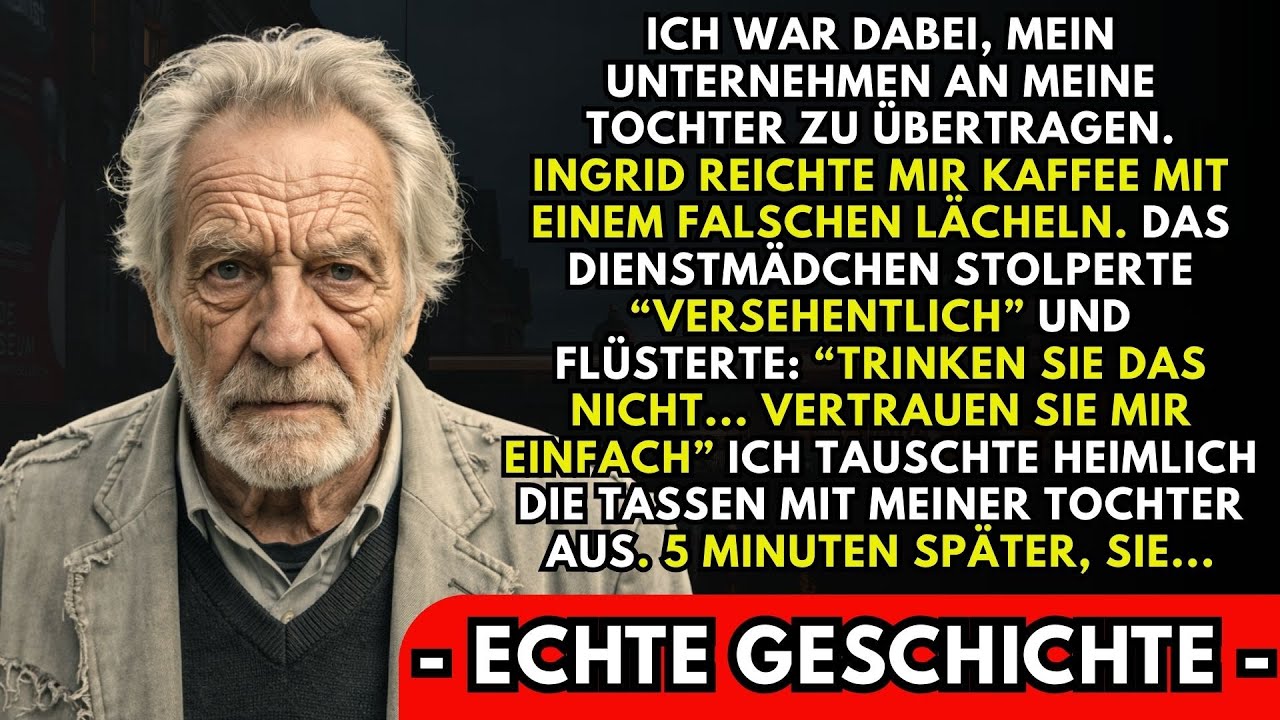 Meine tochter gab mir Kaffee. Das Dienstmädchen verschüttete absichtlich. Es rettete mir das Leben.
