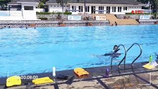 Anin belajar berenang - kolom renang Tirta Vicadha