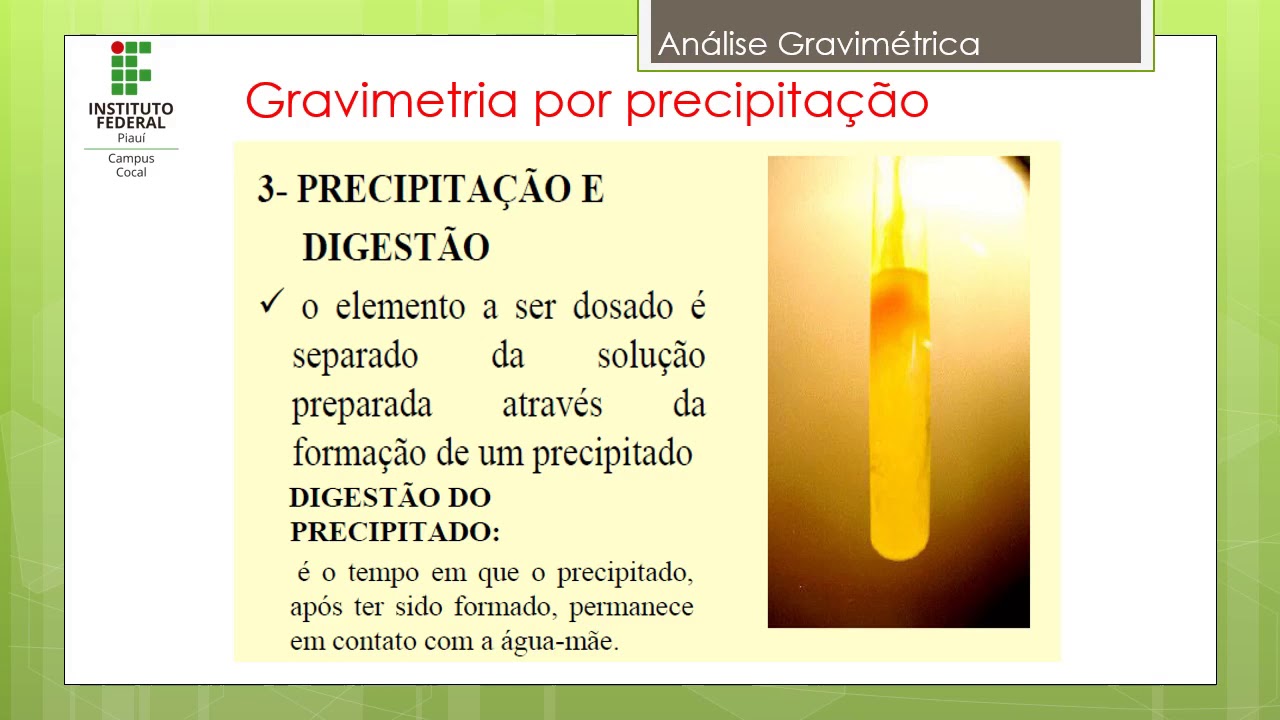 análise gravimétrica parte I