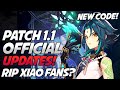 No Xiao Ayaka Patch 1.1? New Code! Genshin Impact 1.1 Official Preview Recap