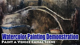 Watercolor Painting Demo/Tutorial (32) - Loose Landscape, Venice Canal / 水彩画 風景 描き方 水彩画デモ メイキング ベニス