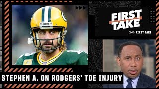 Stephen A. isn’t worried about Aaron Rodgers’ toe injury | First Take