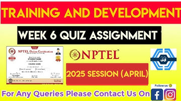 Training and Development Week 6 Quiz Assignment Solution | NPTEL 2025 (April) |