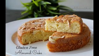 Gluten Free Almond cake /   4 ingredient Almond cake  / Asheescookbook