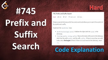 Prefix- en suffixzoekopdracht | Live coderen met uitleg | Leetcode - 745